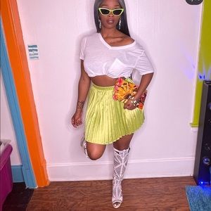 Lime satin Tennis skirt